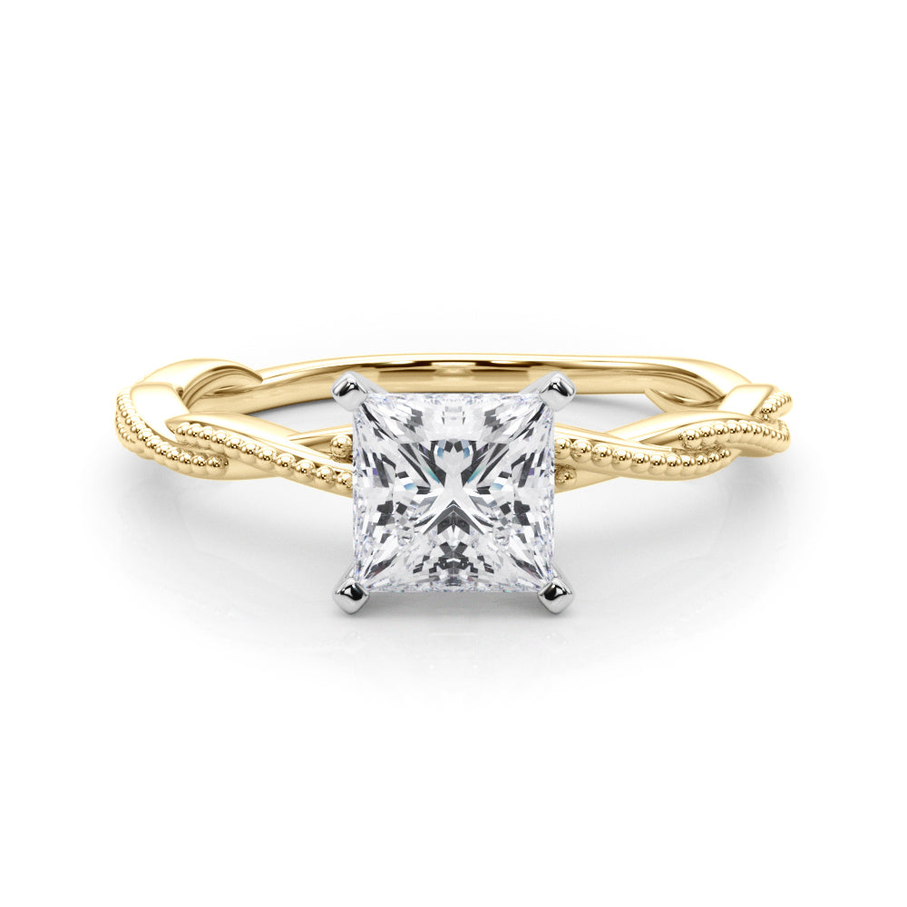 Anastasia Twisted Vine Princess Diamond Solitaire Engagement Ring-VIRABYANI